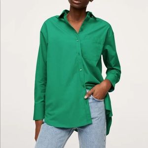 Mango Oversized Green Shirt